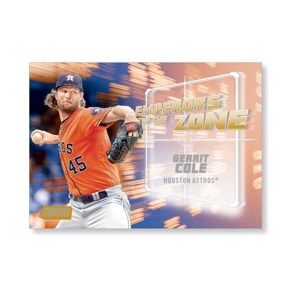 Gerrit Cole 2019 Topps Stadium Club Baseball Emperors of the Zone Poster Gold Ed. # to 1- artbble-pos-19scbb-3414-gold-s