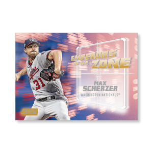 Max Scherzer 2019 Topps Stadium Club Baseball Emperors of the Zone Poster Gold Ed. # to 1- artbble-pos-19scbb-3425-gold-s