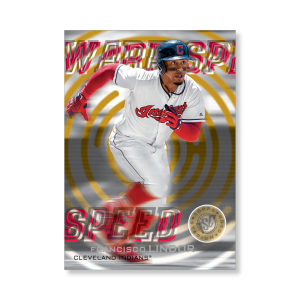 Francisco Lindor 2019 Topps Stadium Club Baseball Warp Speed Poster Gold Ed. # to 1- artbble-pos-19scbb-3503-gold-s