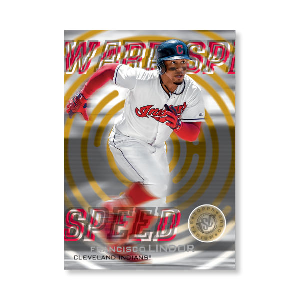 Francisco Lindor 2019 Topps Stadium Club Baseball Warp Speed Poster Gold Ed. # to 1- artbble-pos-19scbb-3503-gold-s