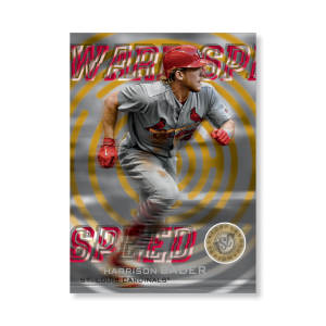 Harrison Bader 2019 Topps Stadium Club Baseball Warp Speed Poster Gold Ed. # to 1- artbble-pos-19scbb-3505-gold-s