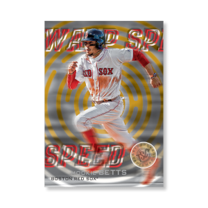 Mookie Betts 2019 Topps Stadium Club Baseball Warp Speed Poster Gold Ed. # to 1- artbble-pos-19scbb-3512-gold-s