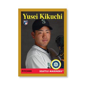 Yusei Kikuchi 2019 Archives Baseball 1958 Topps Poster Gold Ed. # to 1- artbble-pos-19tabb-1004-gold-s