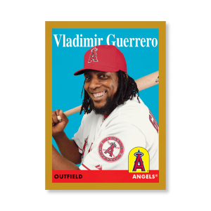 Vladimir Guerrero 2019 Archives Baseball 1958 Topps Poster Gold Ed. # to 1- artbble-pos-19tabb-1025-gold-s