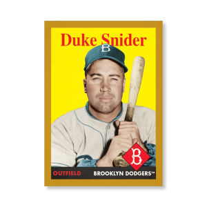 Duke Snider 2019 Archives Baseball 1958 Topps Poster Gold Ed. # to 1- artbble-pos-19tabb-1041-gold-s