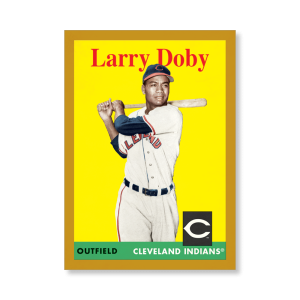 Larry Doby 2019 Archives Baseball 1958 Topps Poster Gold Ed. # to 1- artbble-pos-19tabb-1046-gold-s