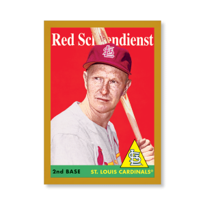 Red Schoendienst 2019 Archives Baseball 1958 Topps Poster Gold Ed. # to 1- artbble-pos-19tabb-1048-gold-s