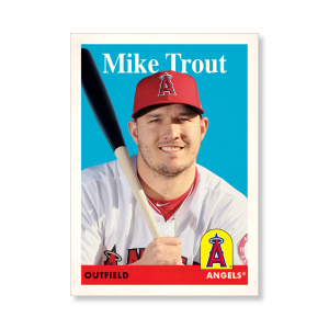 Mike Trout 2019 Archives Baseball 1958 Topps Poster # to 99- artbble-pos-19tabb-1052-s