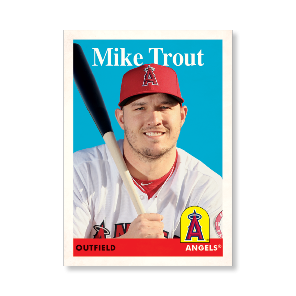 Mike Trout 2019 Archives Baseball 1958 Topps Poster # to 99- artbble-pos-19tabb-1052-s