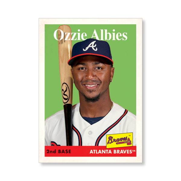 Ozzie Albies 2019 Archives Baseball 1958 Topps Poster # to 99- artbble-pos-19tabb-1056-s