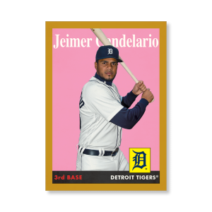 Jeimer Candelario 2019 Archives Baseball 1958 Topps Poster Gold Ed. # to 1- artbble-pos-19tabb-1067-gold-s