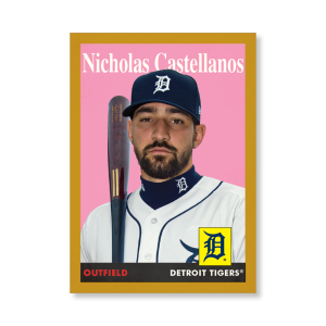 Nicholas Castellanos 2019 Archives Baseball 1958 Topps Poster Gold Ed. # to 1- artbble-pos-19tabb-1068-gold-s