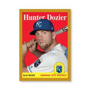 Hunter Dozier 2019 Archives Baseball 1958 Topps Poster Gold Ed. # to 1- artbble-pos-19tabb-1071-gold-s