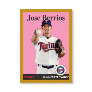Jose Berrios 2019 Archives Baseball 1958 Topps Poster Gold Ed. # to 1- artbble-pos-19tabb-1078-gold-s