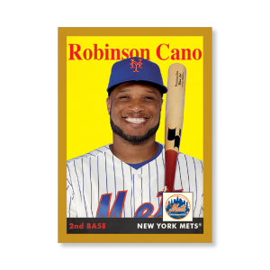 Robinson Cano 2019 Archives Baseball 1958 Topps Poster Gold Ed. # to 1- artbble-pos-19tabb-1080-gold-s