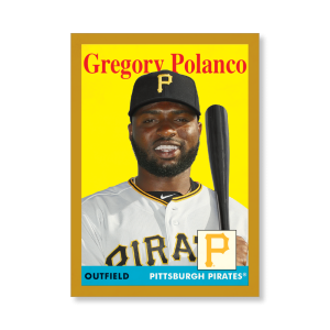 Gregory Polanco 2019 Archives Baseball 1958 Topps Poster Gold Ed. # to 1- artbble-pos-19tabb-1086-gold-s