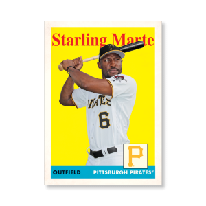Starling Marte 2019 Archives Baseball 1958 Topps Poster # to 99- artbble-pos-19tabb-1087-s