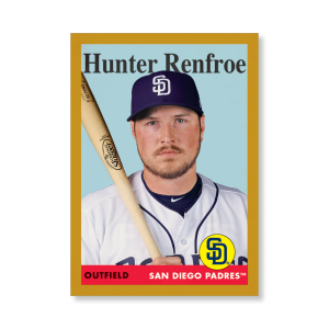 Hunter Renfroe 2019 Archives Baseball 1958 Topps Poster Gold Ed. # to 1- artbble-pos-19tabb-1088-gold-s