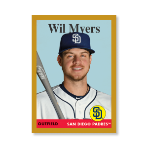 Wil Myers 2019 Archives Baseball 1958 Topps Poster Gold Ed. # to 1- artbble-pos-19tabb-1089-gold-s