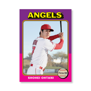 Shohei Ohtani 2019 Archives Baseball 1975 Topps Poster Gold Ed. # to 1- artbble-pos-19tabb-1100-gold-s