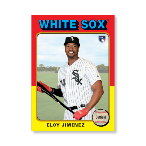 Eloy Jimenez 2019 Archives Baseball 1975 Topps Poster Gold Ed. # to 1- artbble-pos-19tabb-1104-gold-s