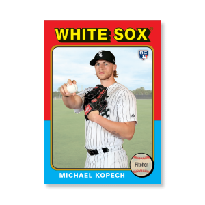 Michael Kopech 2019 Archives Baseball 1975 Topps Poster Gold Ed. # to 1- artbble-pos-19tabb-1105-gold-s