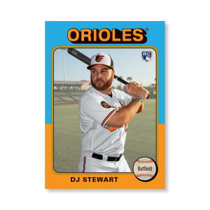 DJ Stewart 2019 Archives Baseball 1975 Topps Poster Gold Ed. # to 1- artbble-pos-19tabb-1112-gold-s