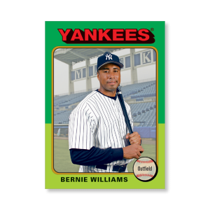 Bernie Williams 2019 Archives Baseball 1975 Topps Poster Gold Ed. # to 1- artbble-pos-19tabb-1129-gold-s