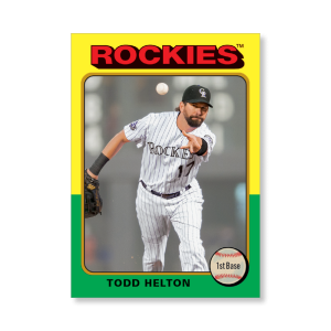 Todd Helton 2019 Archives Baseball 1975 Topps Poster Gold Ed. # to 1- artbble-pos-19tabb-1132-gold-s