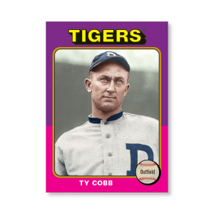 Ty Cobb 2019 Archives Baseball 1975 Topps Poster Gold Ed. # to 1- artbble-pos-19tabb-1133-gold-s
