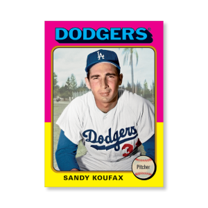 Sandy Koufax 2019 Archives Baseball 1975 Topps Poster Gold Ed. # to 1- artbble-pos-19tabb-1134-gold-s