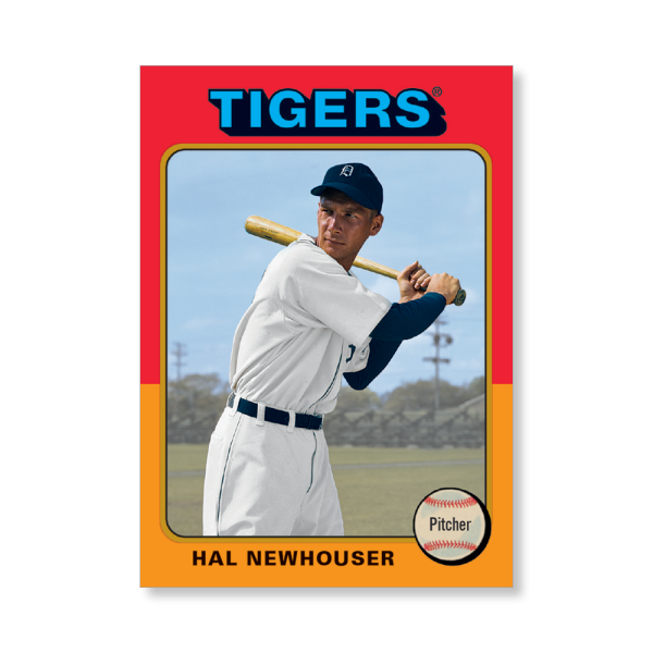 Hal Newhouser 2019 Archives Baseball 1975 Topps Poster Gold Ed. # to 1- artbble-pos-19tabb-1146-gold-s