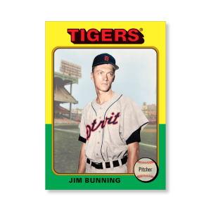 Jim Bunning 2019 Archives Baseball 1975 Topps Poster Gold Ed. # to 1- artbble-pos-19tabb-1147-gold-s