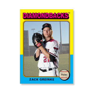 Zack Greinke 2019 Archives Baseball 1975 Topps Poster Gold Ed. # to 1- artbble-pos-19tabb-1155-gold-s