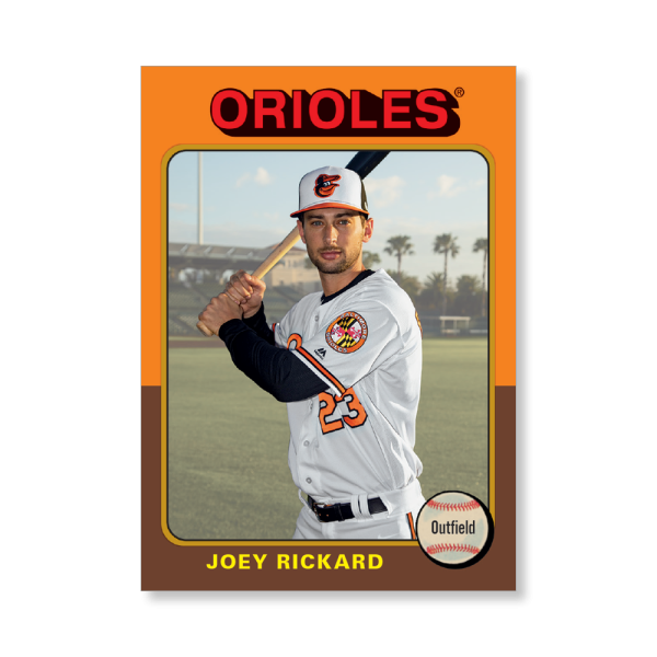 Joey Rickard 2019 Archives Baseball 1975 Topps Poster Gold Ed. # to 1- artbble-pos-19tabb-1157-gold-s