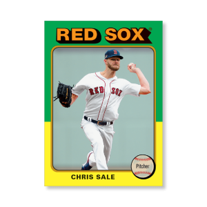 Chris Sale 2019 Archives Baseball 1975 Topps Poster Gold Ed. # to 1- artbble-pos-19tabb-1158-gold-s