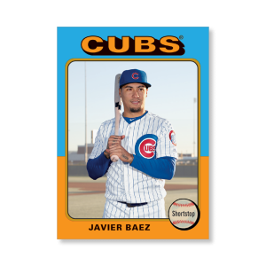 Javier Baez 2019 Archives Baseball 1975 Topps Poster Gold Ed. # to 1- artbble-pos-19tabb-1160-gold-s