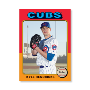 Kyle Hendricks 2019 Archives Baseball 1975 Topps Poster Gold Ed. # to 1- artbble-pos-19tabb-1161-gold-s