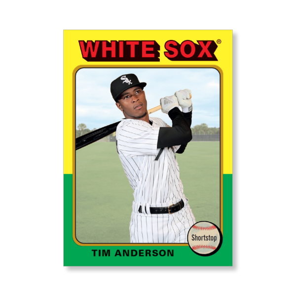 Tim Anderson 2019 Archives Baseball 1975 Topps Poster Gold Ed. # to 1- artbble-pos-19tabb-1162-gold-s