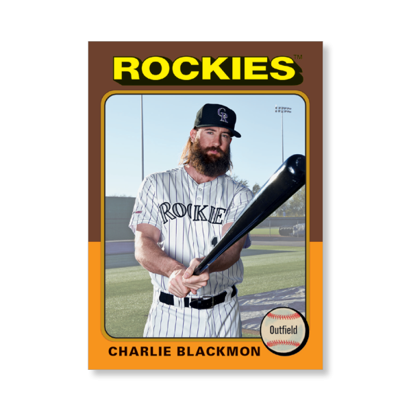 Charlie Blackmon 2019 Archives Baseball 1975 Topps Poster Gold Ed. # to 1- artbble-pos-19tabb-1165-gold-s