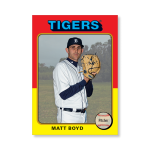 Matt Boyd 2019 Archives Baseball 1975 Topps Poster Gold Ed. # to 1- artbble-pos-19tabb-1167-gold-s