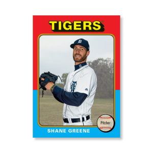 Shane Greene 2019 Archives Baseball 1975 Topps Poster Gold Ed. # to 1- artbble-pos-19tabb-1168-gold-s