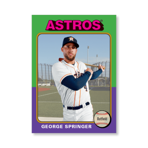 George Springer 2019 Archives Baseball 1975 Topps Poster Gold Ed. # to 1- artbble-pos-19tabb-1169-gold-s