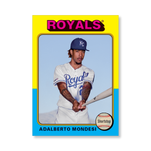 Adalberto Mondesi 2019 Archives Baseball 1975 Topps Poster Gold Ed. # to 1- artbble-pos-19tabb-1170-gold-s