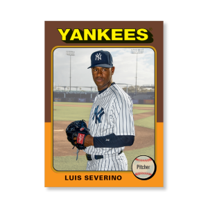 Luis Severino 2019 Archives Baseball 1975 Topps Poster Gold Ed. # to 1- artbble-pos-19tabb-1180-gold-s