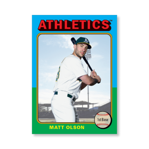 Matt Olson 2019 Archives Baseball 1975 Topps Poster Gold Ed. # to 1- artbble-pos-19tabb-1181-gold-s