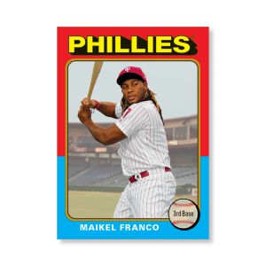 Maikel Franco 2019 Archives Baseball 1975 Topps Poster Gold Ed. # to 1- artbble-pos-19tabb-1183-gold-s