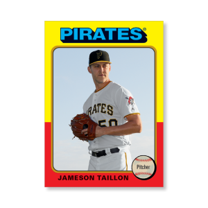 Jameson Taillon 2019 Archives Baseball 1975 Topps Poster Gold Ed. # to 1- artbble-pos-19tabb-1186-gold-s
