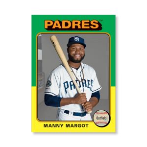 Manny Margot 2019 Archives Baseball 1975 Topps Poster Gold Ed. # to 1- artbble-pos-19tabb-1188-gold-s