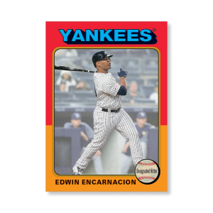 Edwin Encarnacion 2019 Archives Baseball 1975 Topps Poster Gold Ed. # to 1- artbble-pos-19tabb-1191-gold-s